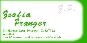 zsofia pranger business card